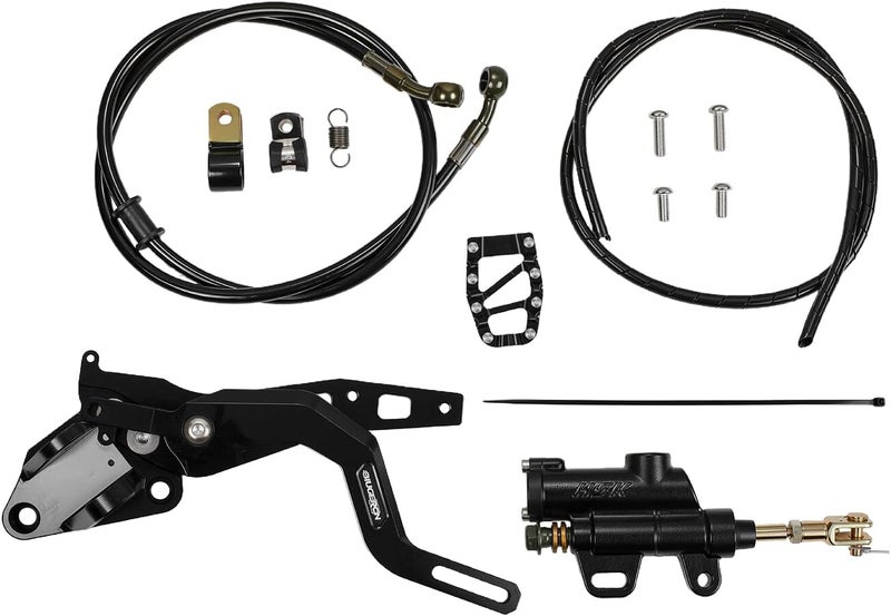 BAOUFF Rear Foot Brake Pedal Kit for Surron Ultra Bee,Hydraulic 6061 Aluminum CNC Bracket Lever with Cable for Electric Dirt Bike Sur Ron Ultra Bee - Image 3